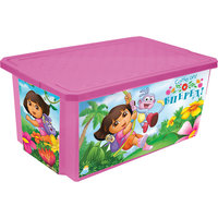 Ящик для хранения игрушек "X-BOX" "Даша путешественница" 17л, Little Angel, розовый