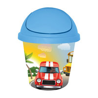 Мусорная корзина круглая 7 л. City Cars, Little Angel, голубой