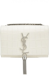Сумка Monogram small с тиснением под крокодила Saint Laurent