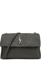 Сумка Monogram West Hollywood с тиснением под крокодила Saint Laurent