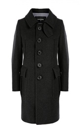 Шерстяное пальто прямого кроя с накладными карманами Dsquared2