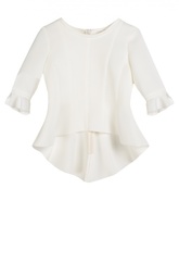 Блуза с удлиненной спинкой и оборками Monnalisa