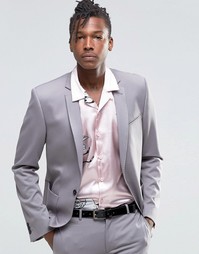 Серый суперзауженный пиджак ASOS - Серый