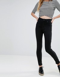 Облегающие джинсы с завышенной талией Monki Oki Deluxe - Black deluxe