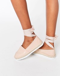 Эспадрильи с завязками ASOS JUNIOR - Телесный