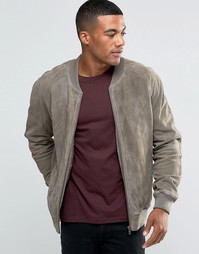 Замшевая куртка-пилот ASOS - Stone