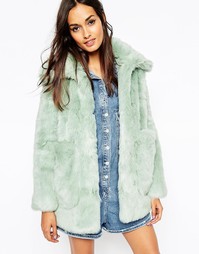 Шуба из искусственного меха ASOS - Мятный
