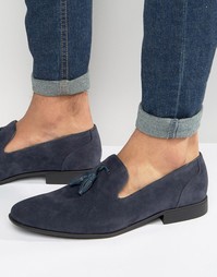 Темно-синие лоферы из искусственной замши с кисточками ASOS