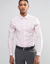Зауженная розовая рубашка с длинными рукавами ASOS - Розовый