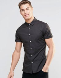 Серая рубашка скинни с короткими рукавами ASOS - Умеренный серый