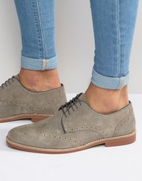 Серые замшевые броги ASOS - Серый