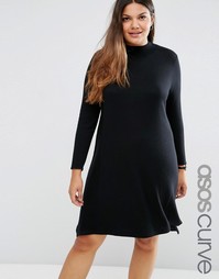 Платье-туника из кашемировой смеси ASOS CURVE - Черный