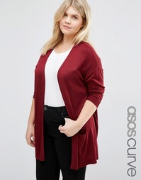 Удлиненный кардиган ASOS CURVE - Красный