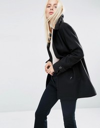 ASOS Double Breasted Peacoat - Черный