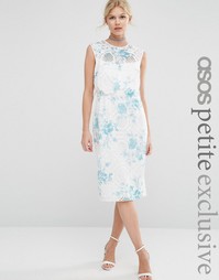 Кружевное платье‑футляр с кроп‑топом и цветочным принтом ASOS PETITE S