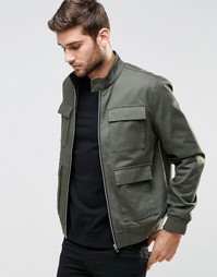 Куртка Харрингтон цвета хаки с четырьмя карманами ASOS - Хаки