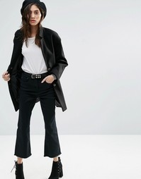 ASOS Boyfriend Coat in Cocoon Fit - Черный