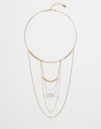 Ожерелье в несколько рядов Orelia - Бледно-золотистый