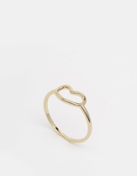 Кольцо в форме сердечка Orelia - Бледно-золотистый