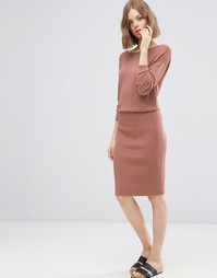 Трикотажное платье 2 в 1 ASOS - Кэмел
