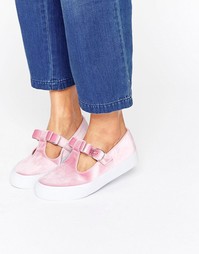 Бархатные кроссовки с бантом ASOS DEBBIE - Розовый