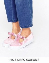Бархатные кроссовки с бантом ASOS DEBBIE - Розовый