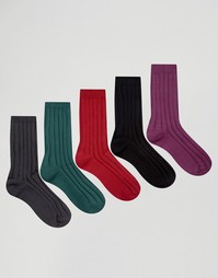 Набор из 5 пар толстых носков ASOS - Мульти