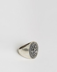 Серебристое кольцо‑печатка с головой льва ASOS - Серебряный