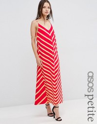 Платье макси в шевронную полоску ASOS PETITE - Мульти