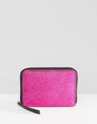 Кошелек с искусственным ворсом пони ASOS - Розовый