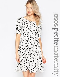 ASOS Maternity PETITE Leopard Dress with Short Sleeve - Leopard