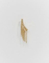 Позолоченные серьги-кольца с бахромой Orelia - Бледно-золотистый