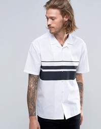 ASOS Shirt In White With Placement Stripe And Revere Collar In Regular
