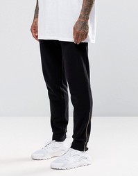 ASOS Skinny Joggers With Gold Zip Cuffs - Черный