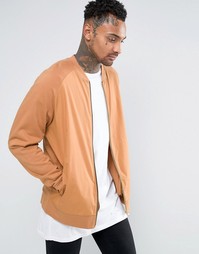 Трикотажная куртка-пилот кроя oversize с тканой вставкой спереди ASOS