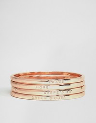 Золотисто-розовые браслеты с надписями Monki - Rosegold