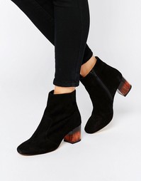 Кожаные ботильоны на каблуке ASOS REA - Черный