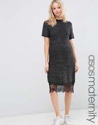 Платье-джемпер для беременных с кружевной кромкой ASOS Maternity