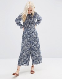 Комбинезон с эластичным топом и цветочным принтом ASOS - Мульти