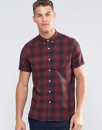 ASOS Regular Fit Check Shirt In Burgundy - Burgundy