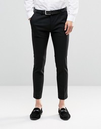 Черные строгие брюки укороченной длины ASOS - Черный