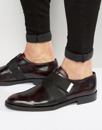Бордовые кожаные оксфорды с ремешком ASOS - Burgundy