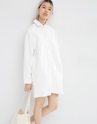 Джинсовое платье-рубашка в стиле oversize ASOS WHITE - Экрю