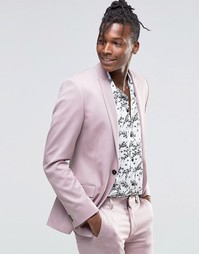 Розовый суперзауженный пиджак ASOS - Розовый