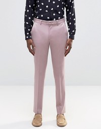 Пыльно-розовые брюки слим ASOS - Розовый