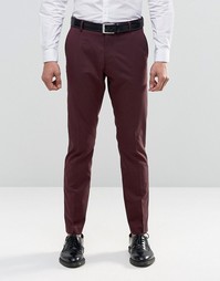 Брюки слим из эластичной ткани Selected Homme - Burgundy