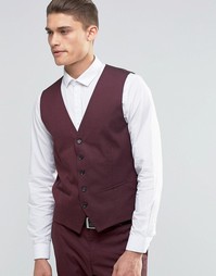 Узкий жилет стретч Selected Homme - Burgundy