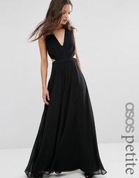 Платье макси с вырезами по бокам ASOS PETITE - Черный