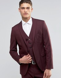 Пиджак узкого кроя из эластичной ткани Selected Homme - Burgundy