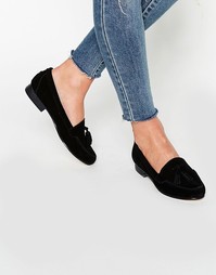 Замшевые лоферы с кисточками ASOS MARINE - Черный